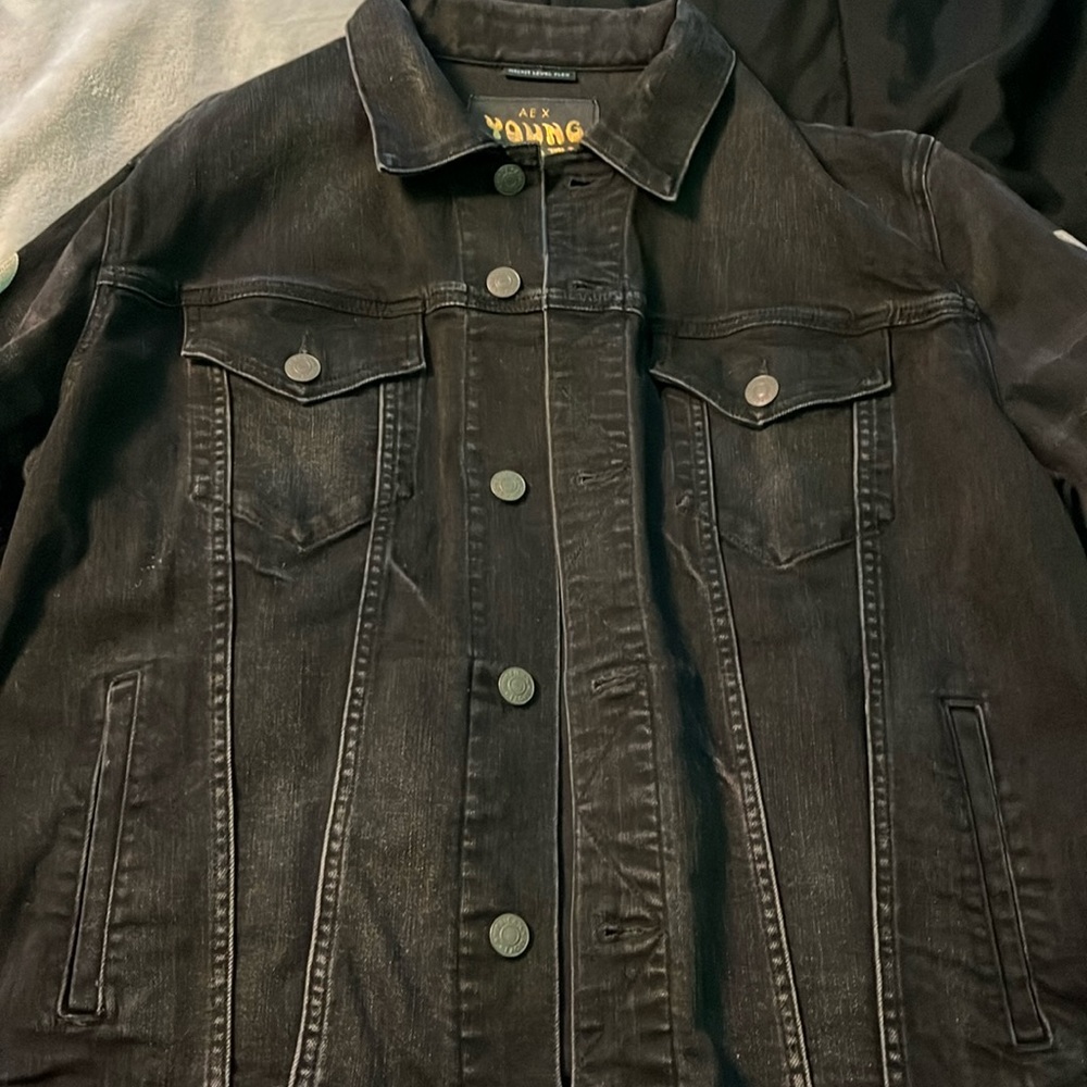 Black Young Money American Eagle jean jacket collab